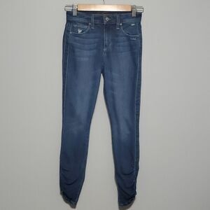 Joe's jeans women's size 00 blue The Icon mid rise skinny ankle distressed hole